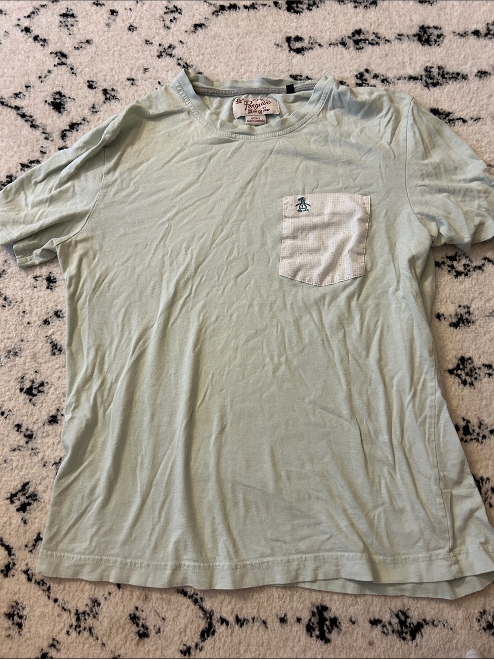 Original Penguin Men's Mint Green Tee with White Pocket